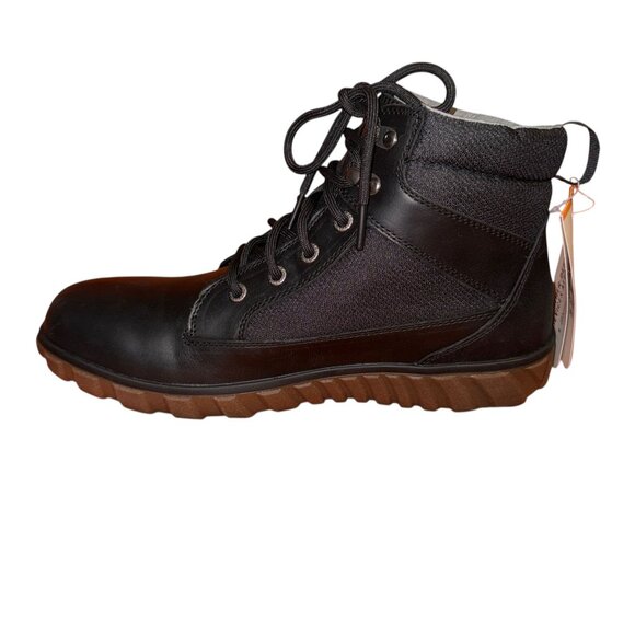 NWT BOGS Leather Casual Lace Classic Ankle Chukka Boots Mens 8.5 Black Lace Ups - Picture 4 of 11